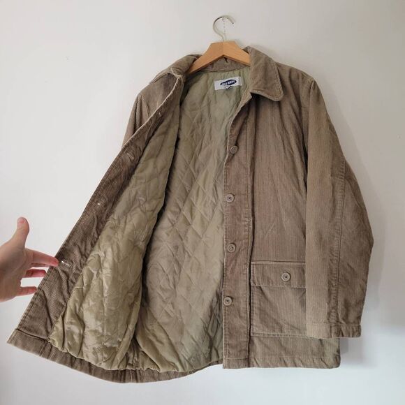 Old Navy Quilted Corduroy Barn Jacket Men’s/Women’s M Tan Workwear Chore Coat Y2 - Picture 2 of 8